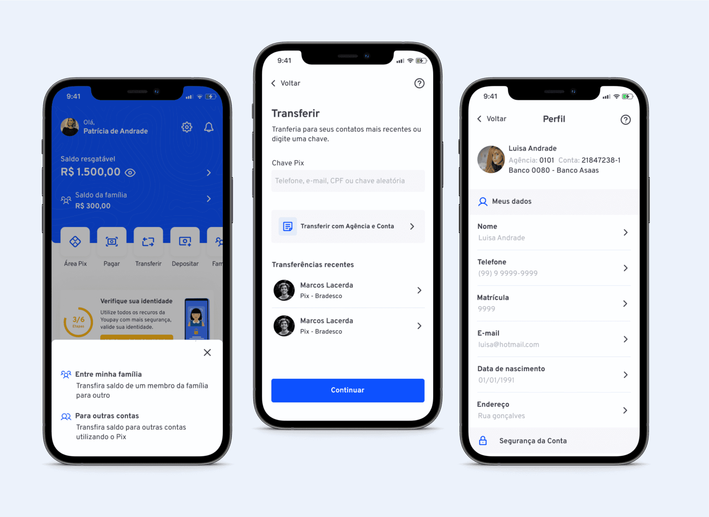 Telas do novo aplicativo Youpay